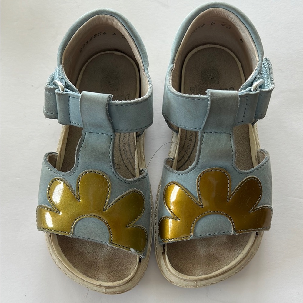 Elegante made in Italy Charming Blue and Gold girls Sandals size euro 23/7